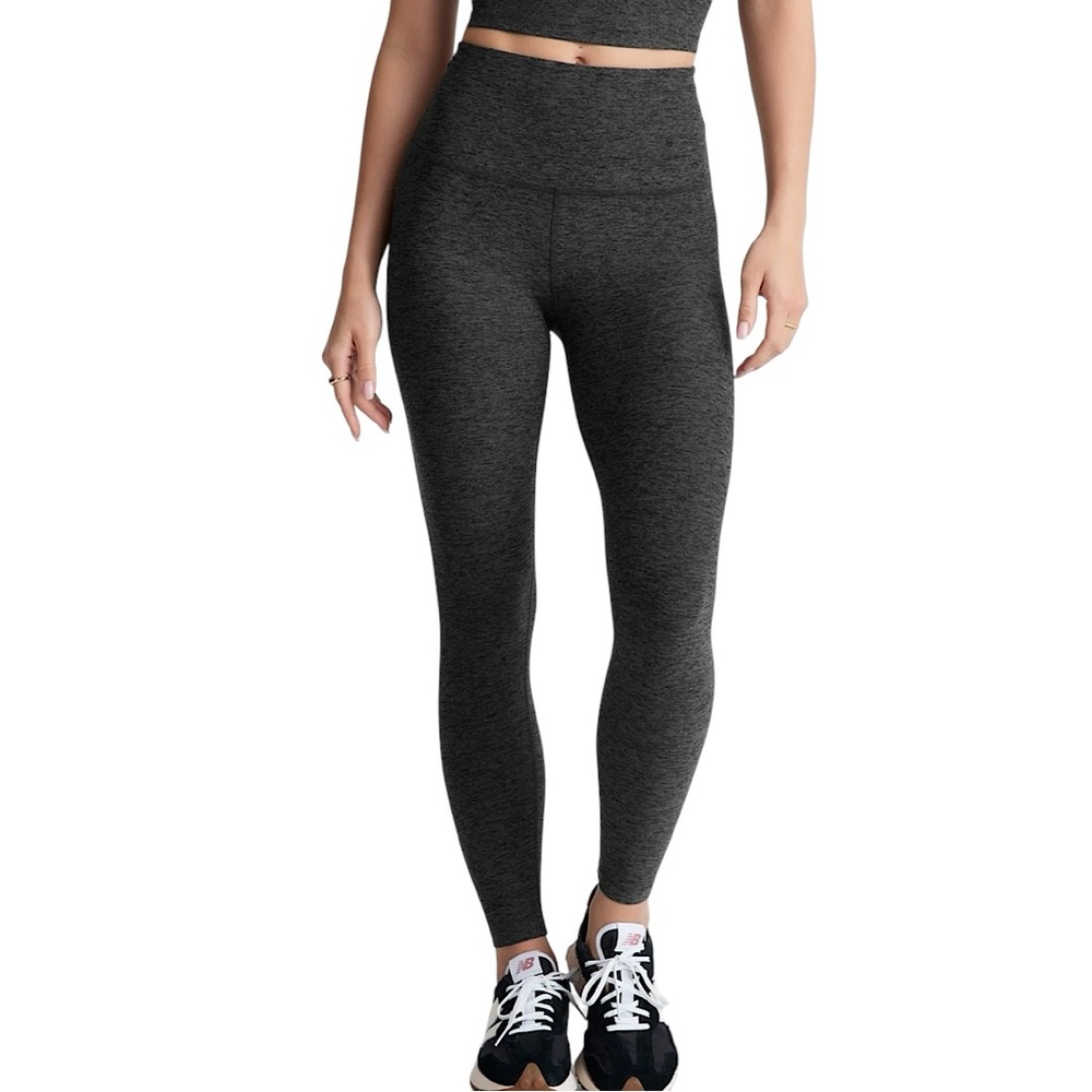Beyond Yoga Spacedye Caught In The Midi High Waisted Legging In Charcoal